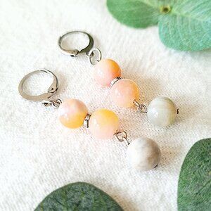 Persian Jade Beaded Earrings - Colorful Boho Earrings, Ethereal Amazonite